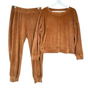 Cable and Gauge Velour Matching Set Women M Athleisure Jogger Pant Lounge Travel